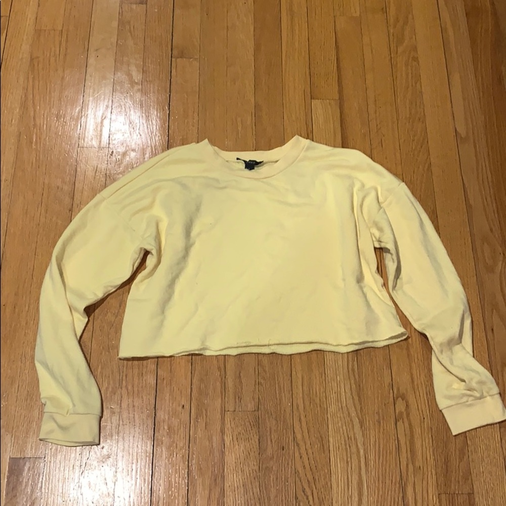 Yellow Cropped Hoodie